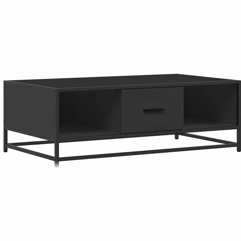 vidaXL Salontafel 100x57x35 cm bewerkt hout en metaal zwart