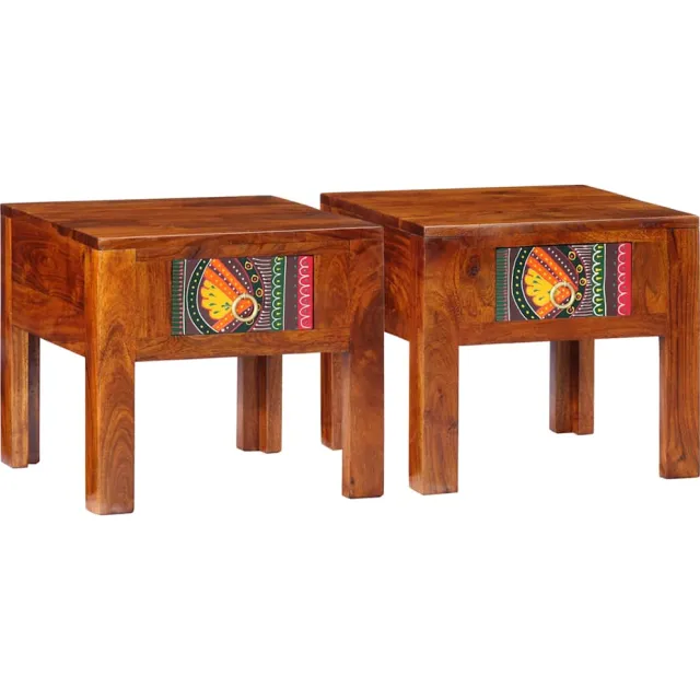 vidaXL Nachtkastje 2 st 40x40x36 cm massief acaciahout Bruin