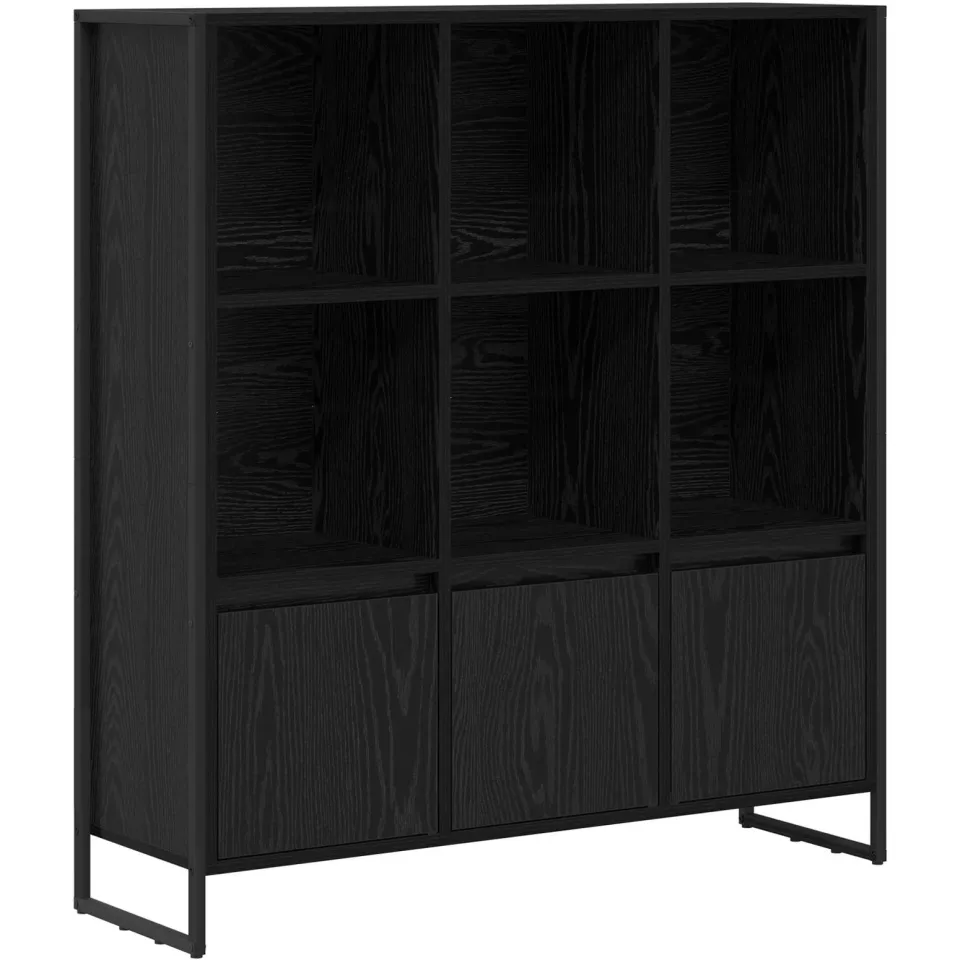 vidaXL Boekenkast 99,5 x 30 x 108 cm Bewerkt hout Zwart Eiken, foto 3