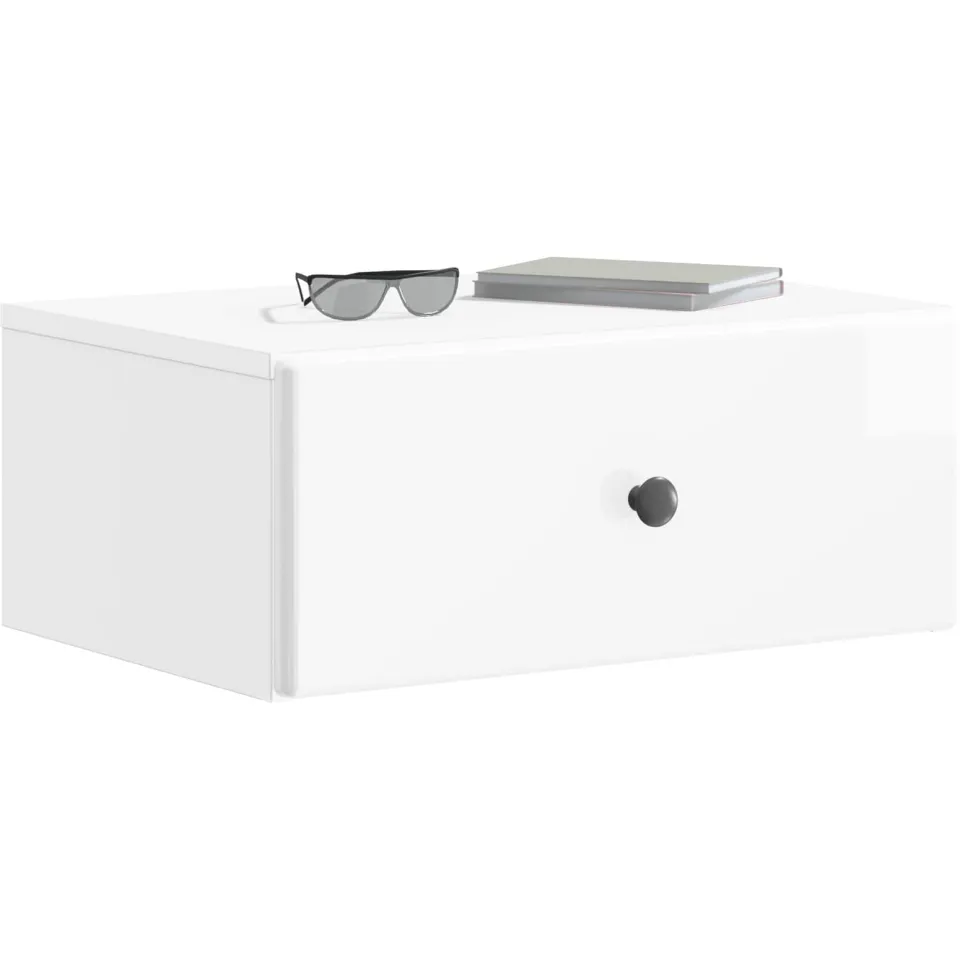 vidaXL Wandbeugel Bedkast 2 st Hoogglans Wit 49 x 34,5 x 20 cm