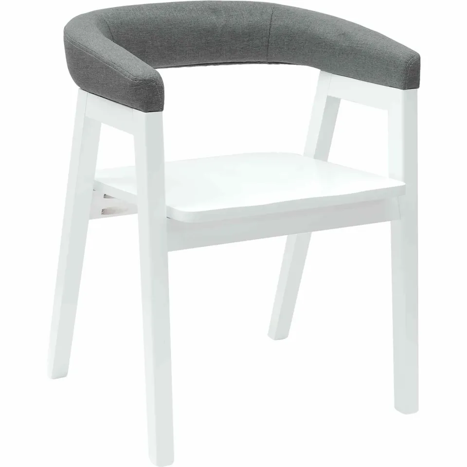 vidaXL Eettafelstoelen 2 st Massief Rubberhout Wit 54 x 57 x 73 cm, foto 4