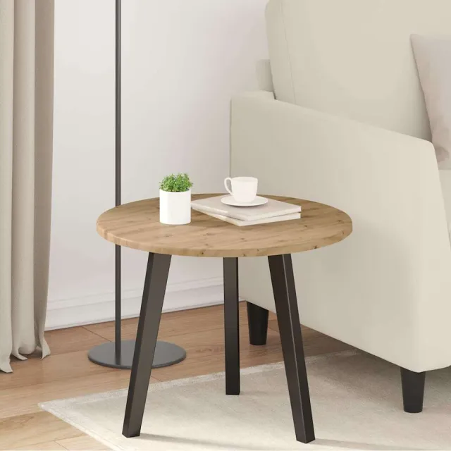 vidaXL Tafelblad Ø 50 x 1,5 cm Rond Bewerkt hout Betongrijs
