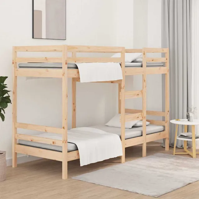 vidaXL Stapelbedframe zonder matras massief grenenhout 90x200 cm bruin