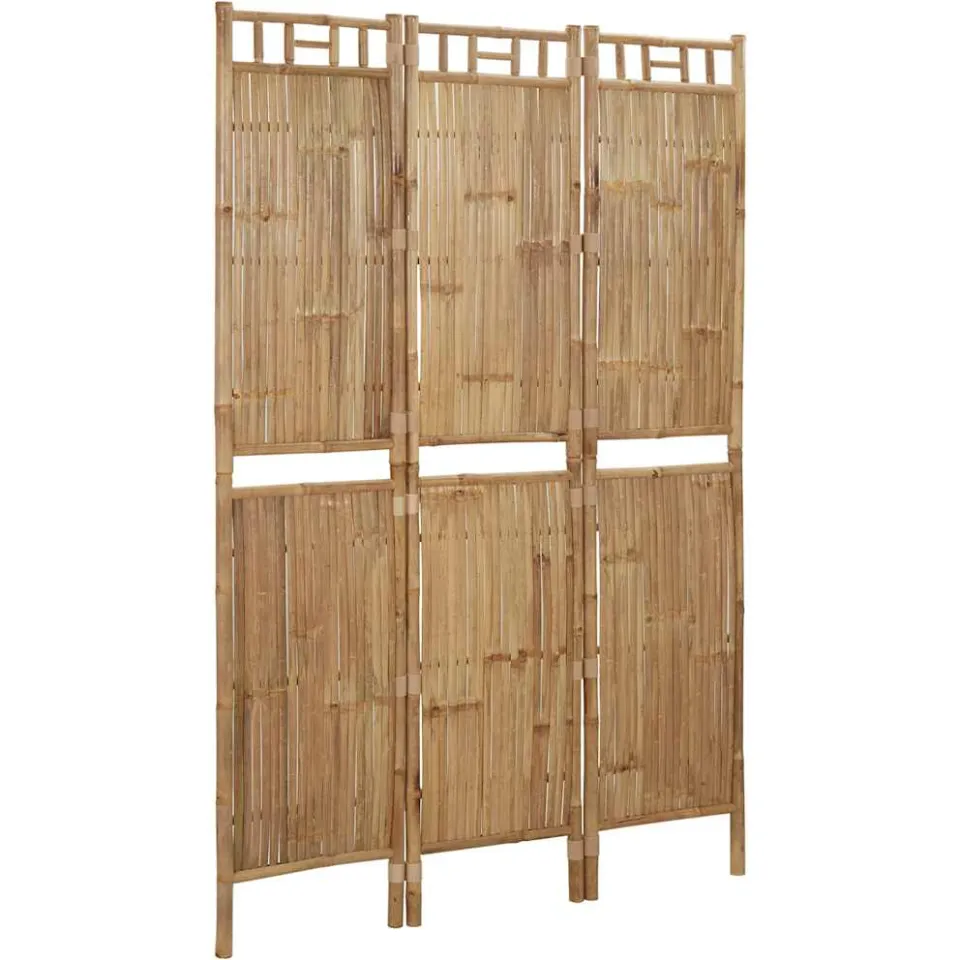 vidaXL Kamerscherm met 3 panelen 120x180 cm bamboe bruin, foto 3