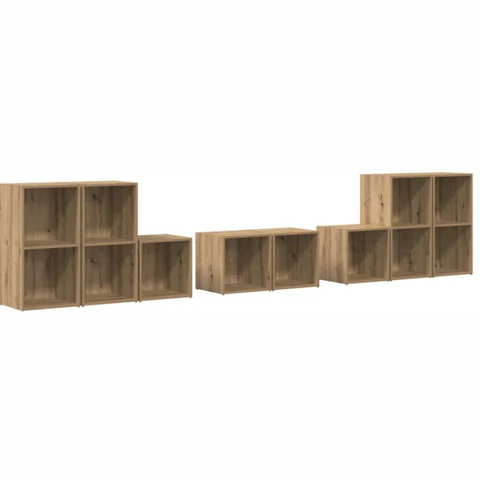 vidaXL TV-kast set 8 st 37 x 35 x 72 cm Artisan Eiken, foto 3