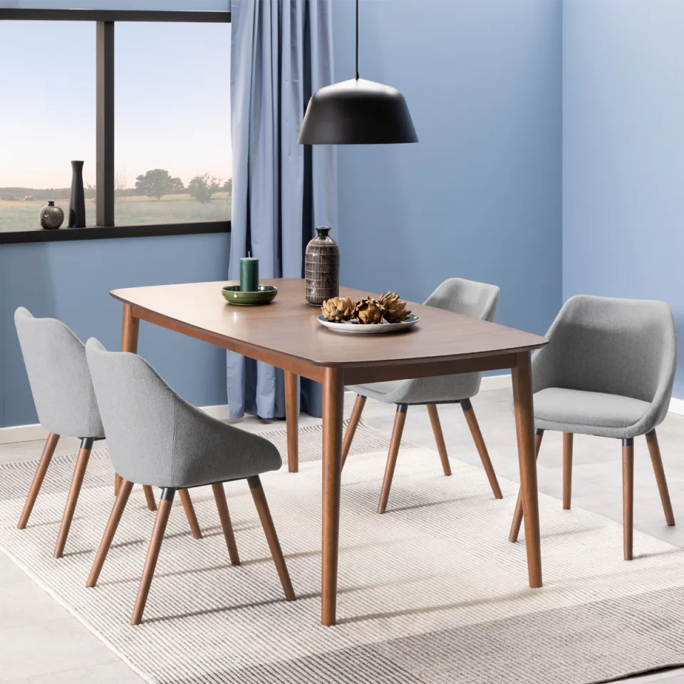 Lisomme Victor uitschuifbare houten eettafel walnoot - 180 tot 219 x 90 cm, foto 3