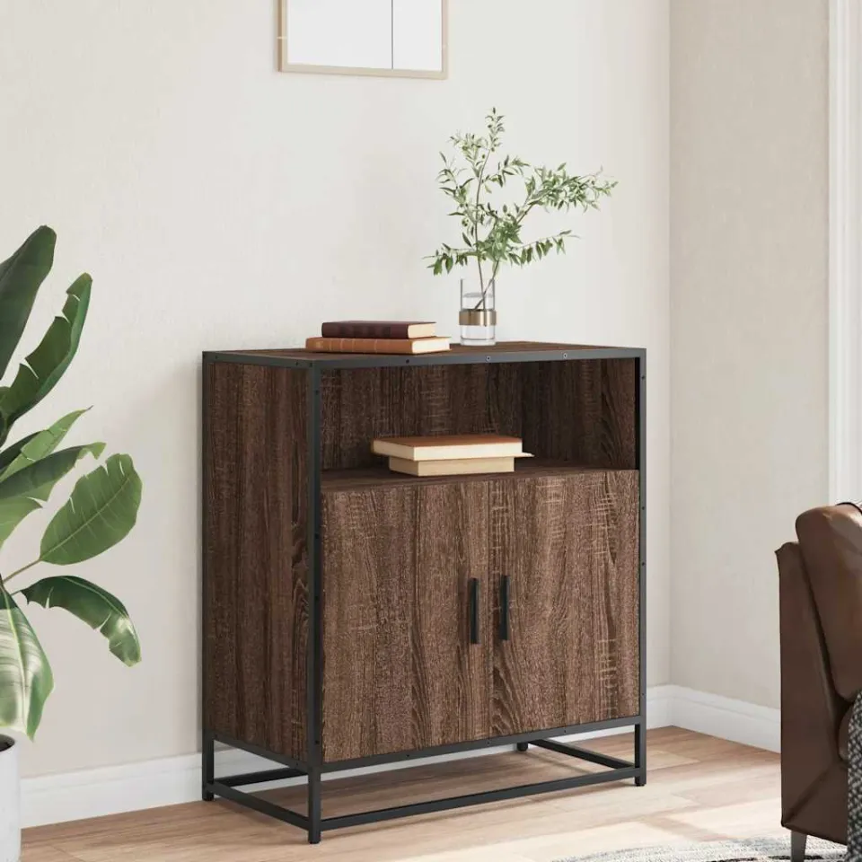 vidaXL Dressoir 68x35x76 cm bewerkt hout bruin eikenkleur, foto 2
