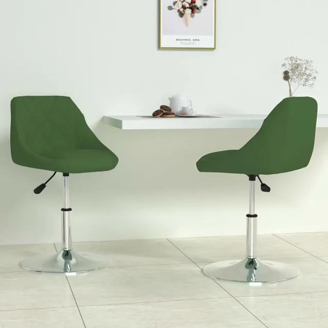 vidaXL Eetkamerstoelen draaibaar 2 st fluweel donkergroen groen, foto 2