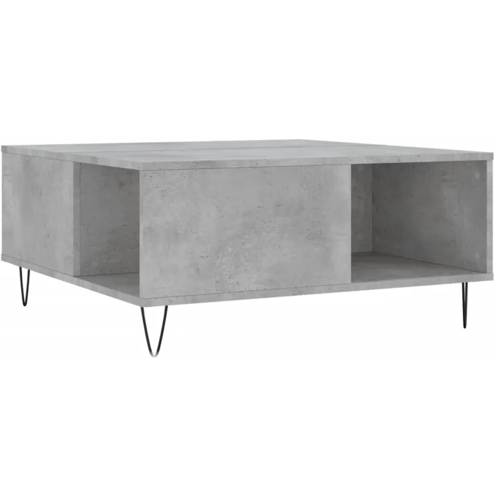 vidaXL Salontafel 80x80x36,5 cm bewerkt hout betongrijs grijs, foto 3