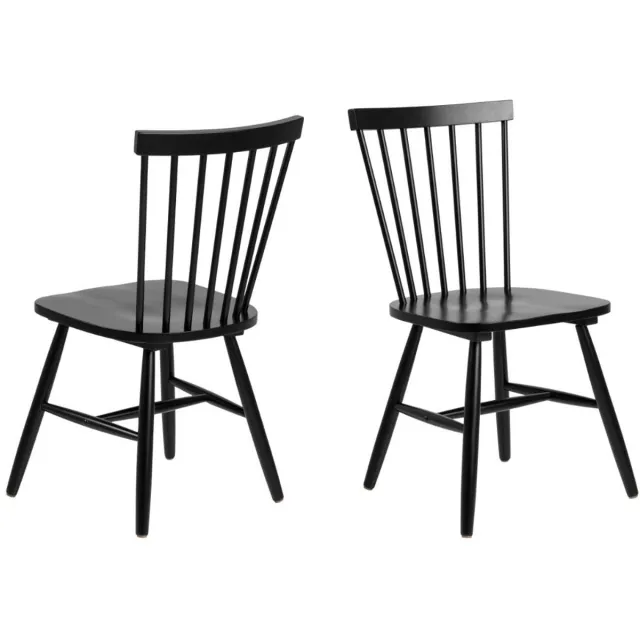 Giga Living Eetkamerstoel Urvik Birch - Zwart - Zithoogte 44,5cm - Set van 2