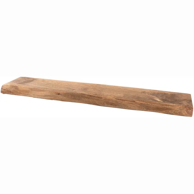 Home67 Wandplank Pure Mangohout 120 cm - Zwevende Wandplanken met Natuurlijke Boomrand Bruin