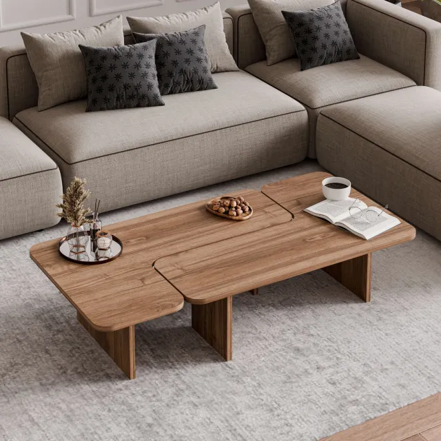 Decorotika Salontafel – 89 x 58 cm – Walnoot – Moderne Design Koffietafel Walnuss