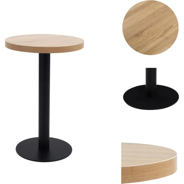 vidaXL Bistrotafel - 50 - cm - MDF - lichtbruin Lichtbruin en wit