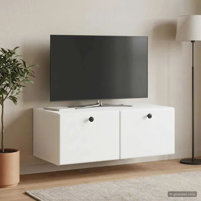vidaXL Wandbeugel TV-kast 78,5 x 41 x 30 cm Wit Bewerkt hout