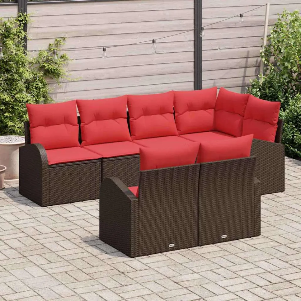 vidaXL Tuin Sofa Set Bruin poly rattan, foto 3