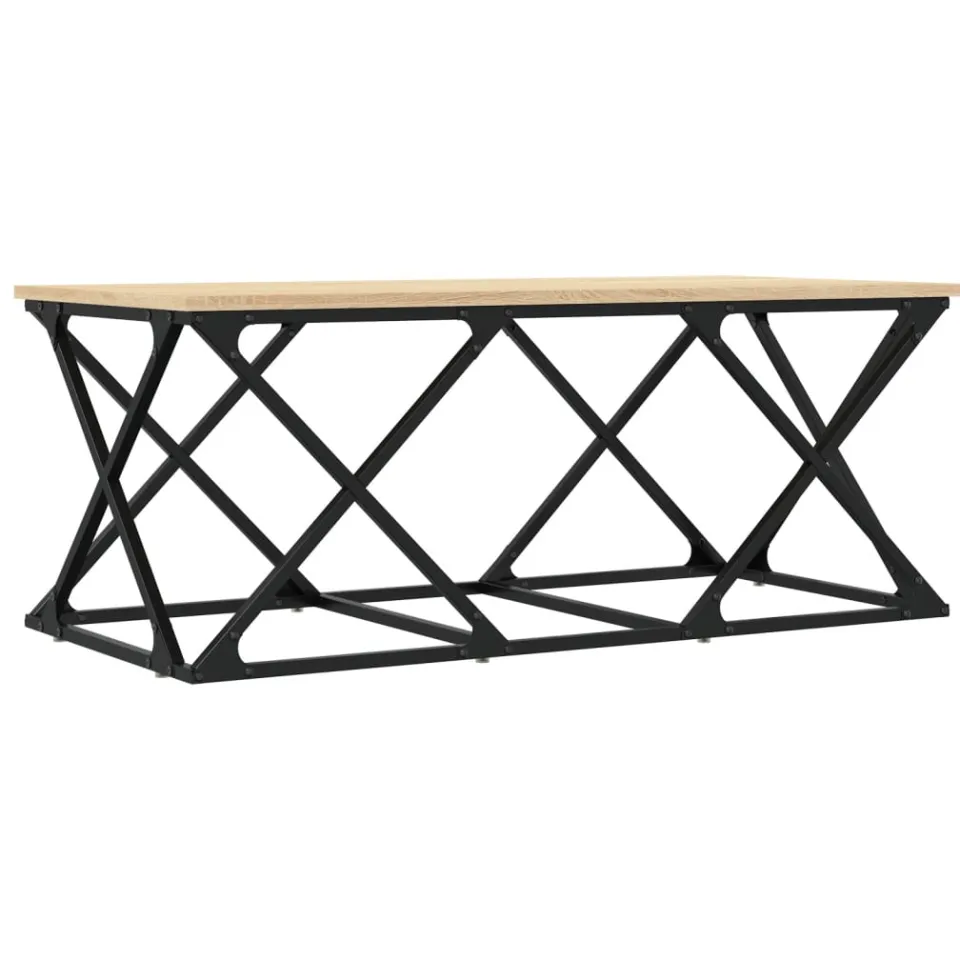 vidaXL Salontafel 100x49x40 cm bewerkt hout sonoma eikenkleurig, foto 3