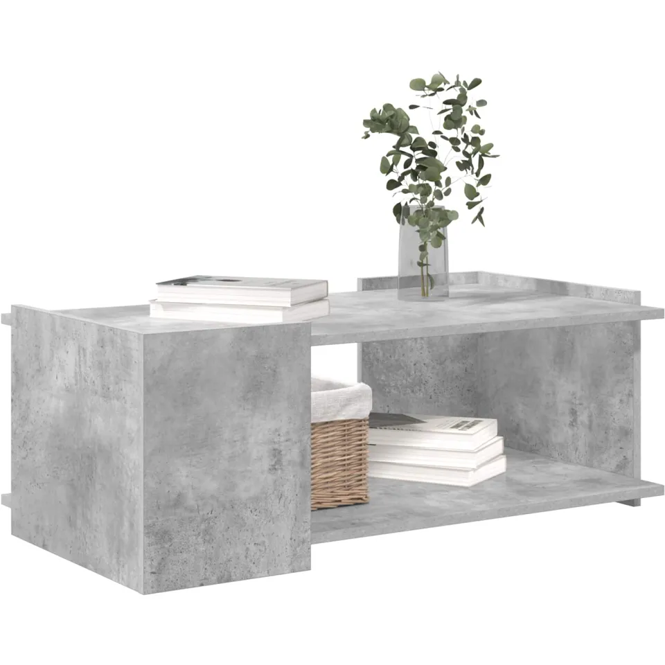 vidaXL Salontafel Betongrijs 90 x 50 x 33 cm Bewerkt hout