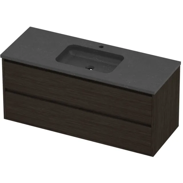 Proline Rollo Badmeubelset Hardsteen Elegant 1 Gat 120x46x54 cm Blue Stone Mokka Oak Eiken