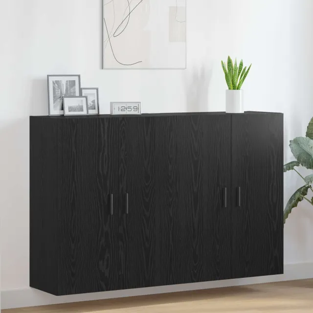 vidaXL Wandkast 2 st Zwart eiken 69,5 x 34 x 90 cm Bewerkt hout, foto 2