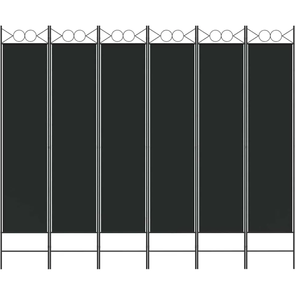 vidaXL Kamerscherm met 6 panelen 240x200 cm stof zwart