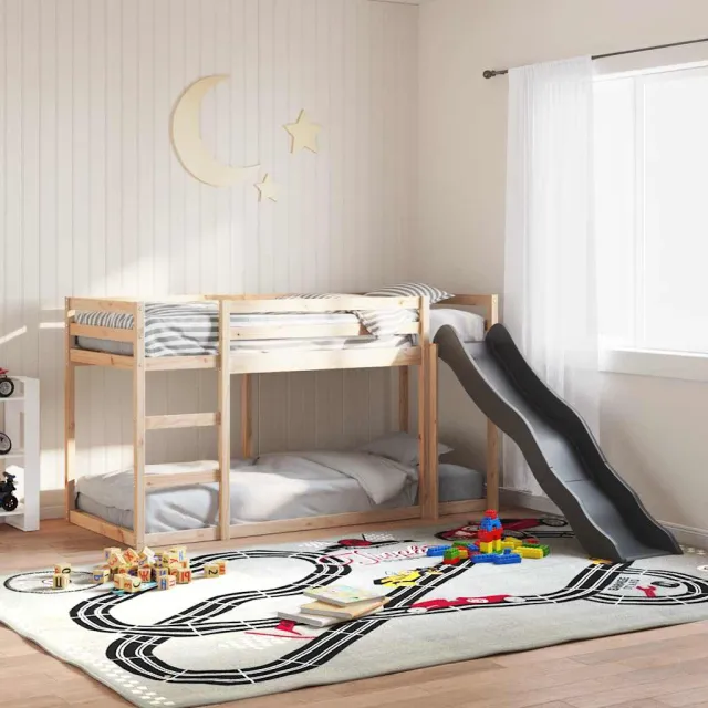 vidaXL Stapelbed met glijbaan en ladder massief grenenhout 80x200 cm Bruin
