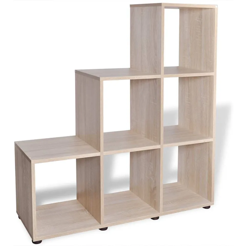 vidaXL Boekenkast/presentatiemeubel trapvormig 107 cm eikenkleur, foto 4
