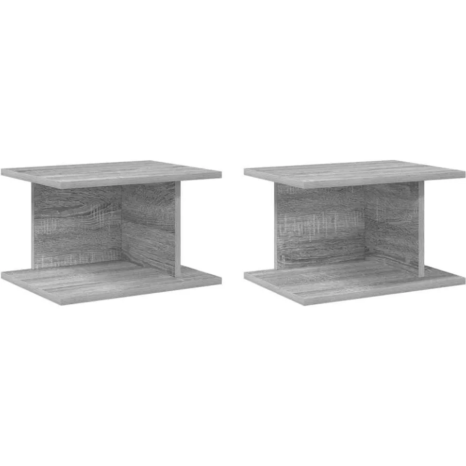 vidaXL Nachtkastje 2 st Grijs Sonoma 40 x 30 x 25 cm Bewerkt hout, foto 3