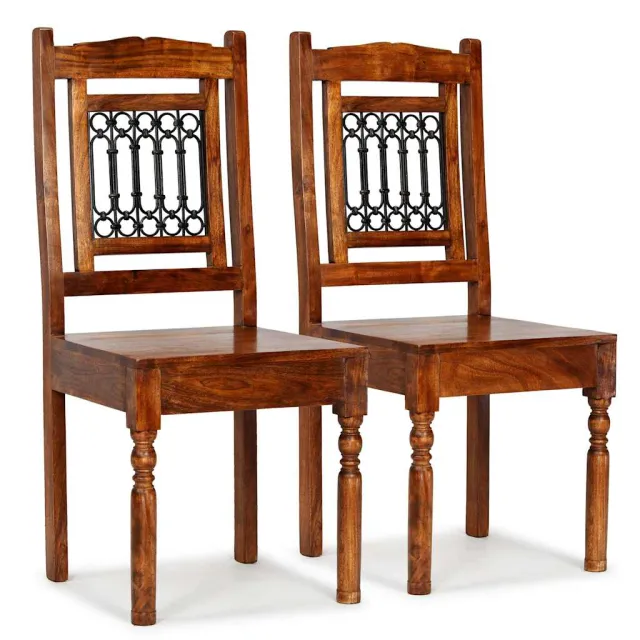 vidaXL Eetkamerstoelen 2 st klassiek hout met honingafwerking Bruin