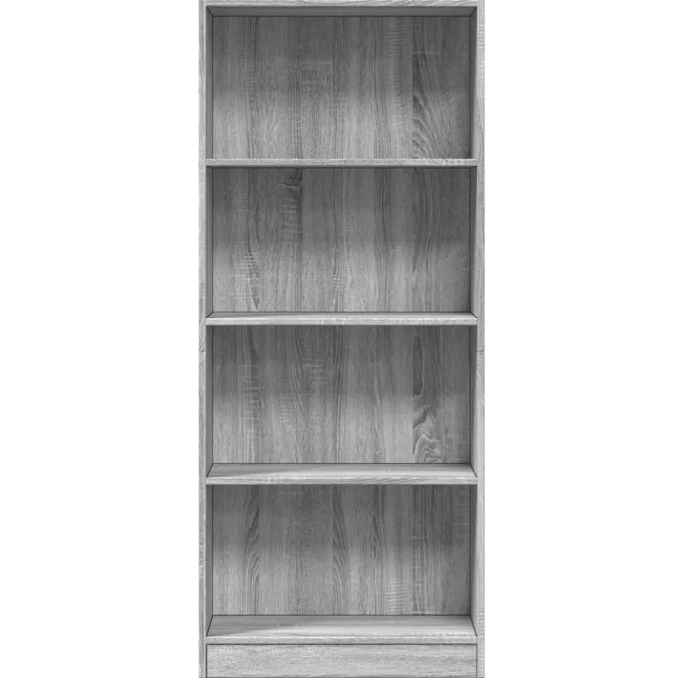 vidaXL Boekenkast 60x24x143 cm bewerkt hout grijs sonoma eikenkleurig, foto 3