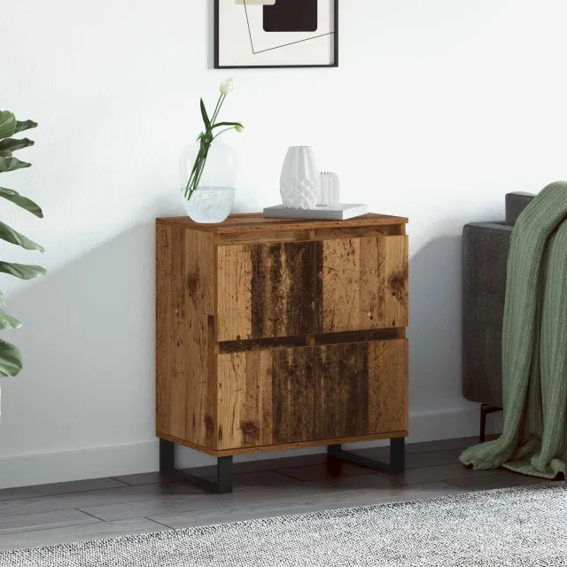 vidaXL Dressoir Oudhout 60 x 35 x 70 cm Bruin