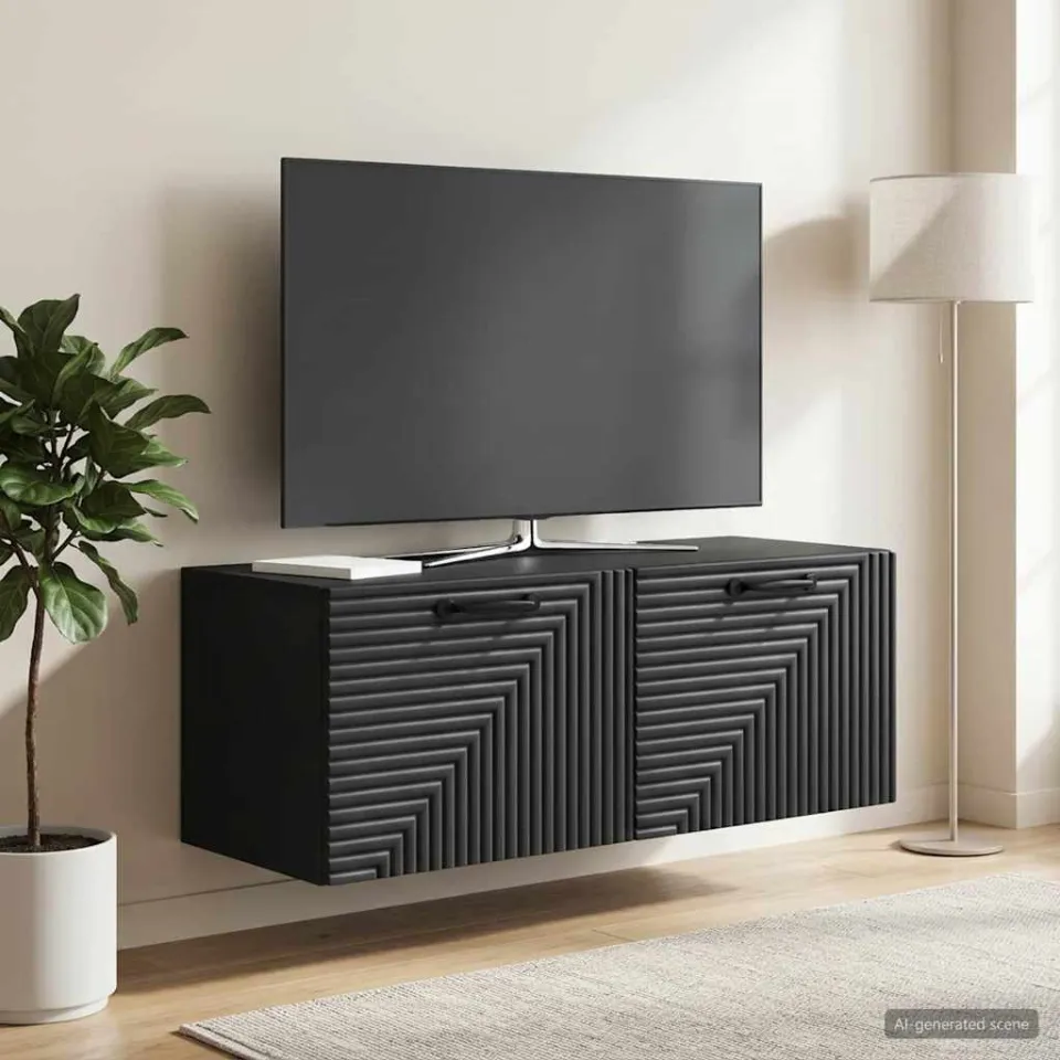 vidaXL Wandbeugel TV-kast Zwart 78,5 x 31 x 30 cm Bewerkt hout, foto 4