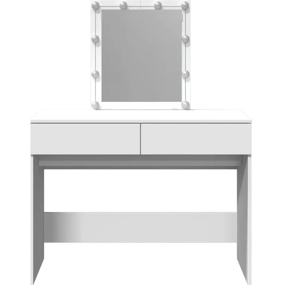 vidaXL Kaptafel met LED 100x40x130 cm wit, foto 4