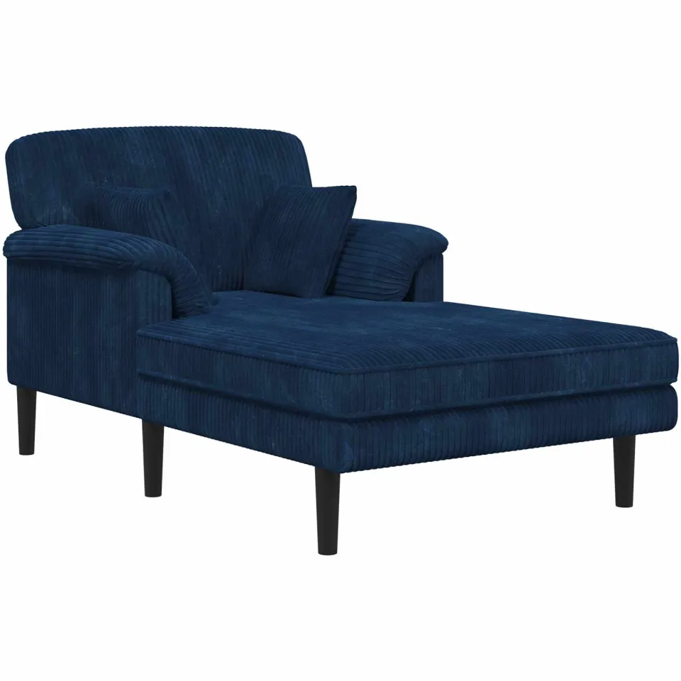 vidaXL Chaise longue Marineblauw Katoenen stof, foto 3