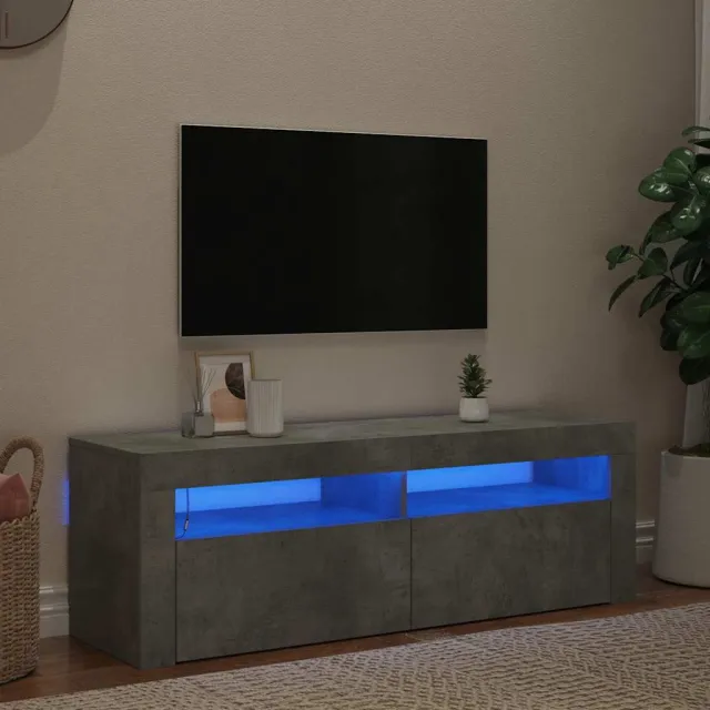 vidaXL Tv-meubel met LED-verlichting 120x35x40 cm betongrijs grijs, foto 2