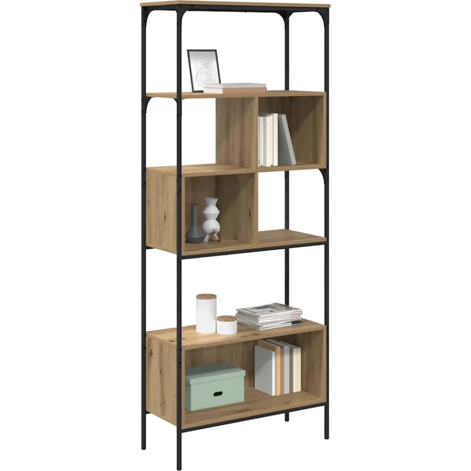 vidaXL Boekenkast 7-laags 76 x 33 x 188,5 cm Bewerkt hout Bruin