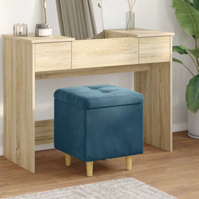 vidaXL Ottoman met Opbergruimte Zwart 40 x 40 x 45 cm Fluweel