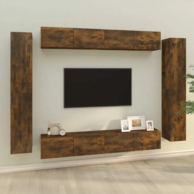 vidaXL 8-delige Tv-meubelset bewerkt hout gerookt eikenkleurig, foto 2