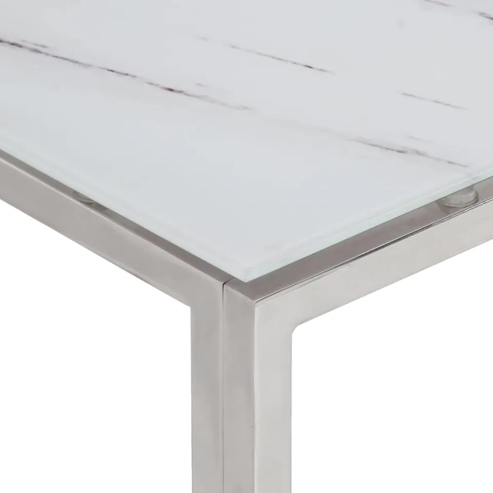 vidaXL Salontafel roestvrijstaal en gehard glas zilverkleurig, foto 4