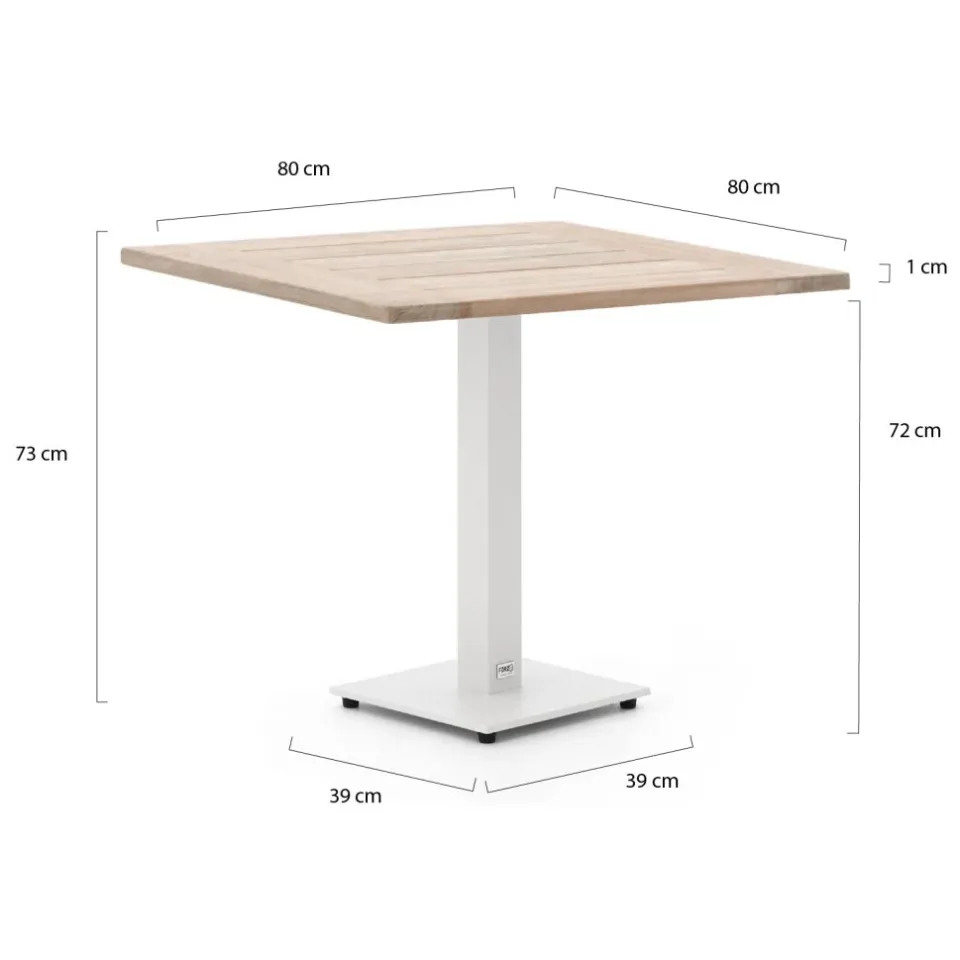 Forza Furniture Forza Orta tuintafel 80x80x75cm wit, foto 2