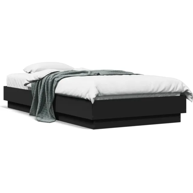 vidaXL Bedframe met LED-verlichting zwart 75x190 cm