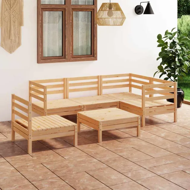 vidaXL 6-delige Loungeset massief grenenhout bruin, foto 2