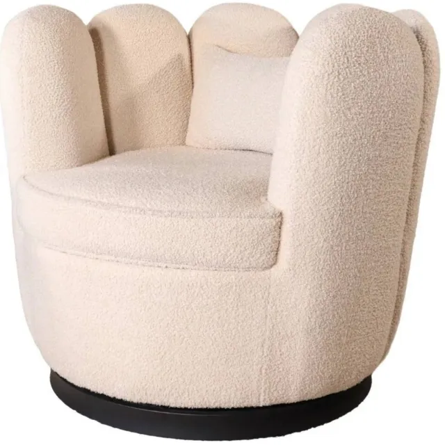 Lizzely Garden & Living Fauteuil Daphne teddy beige draaibare fauteuil