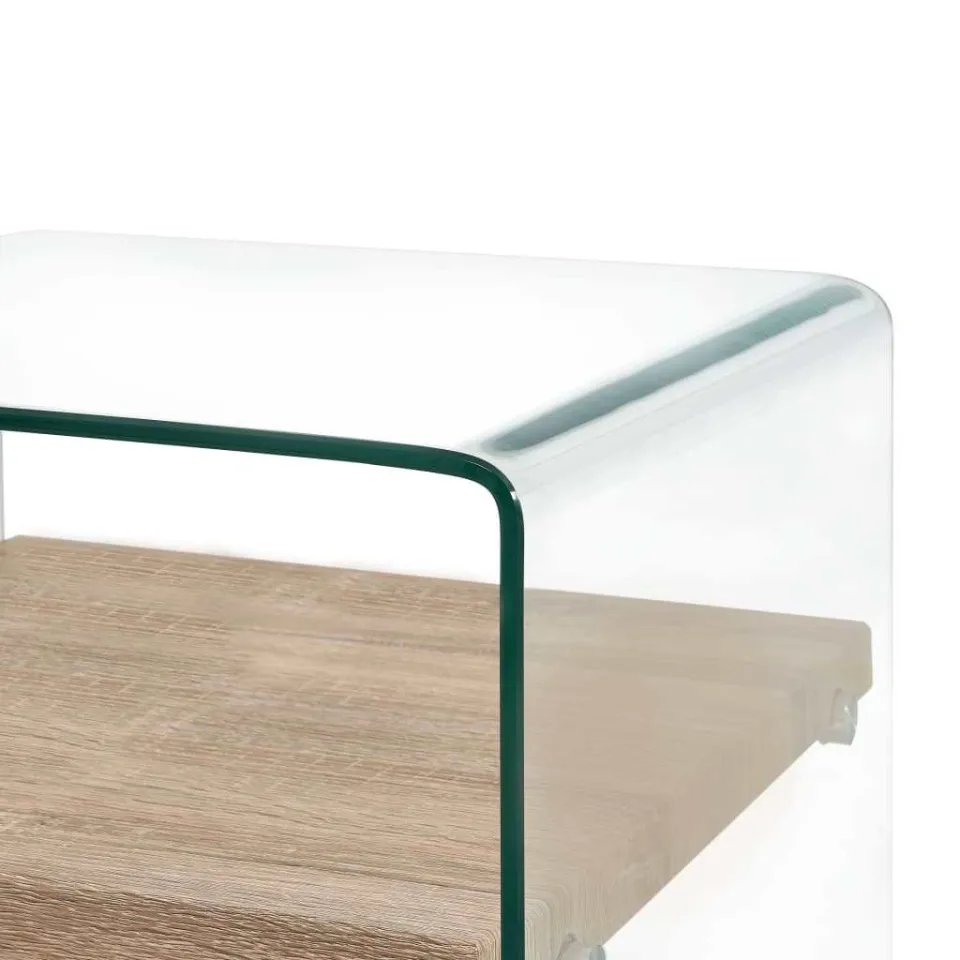 vidaXL Salontafel 50x50x45 cm gehard glas transparant transparent, foto 4