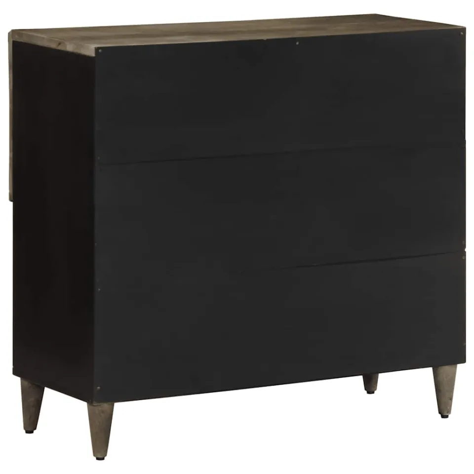 vidaXL Dressoir 80x33x75 cm massief mangohout zwart, foto 4