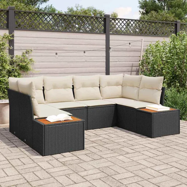 vidaXL Tuin Sofa Set 6 st Zwart poly rattan, foto 2