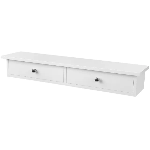 FANGDE Wandplank zwevend - Wandrek - Muurplank - Boekenplank - Fotoplank - Wit - 65x15x10cm