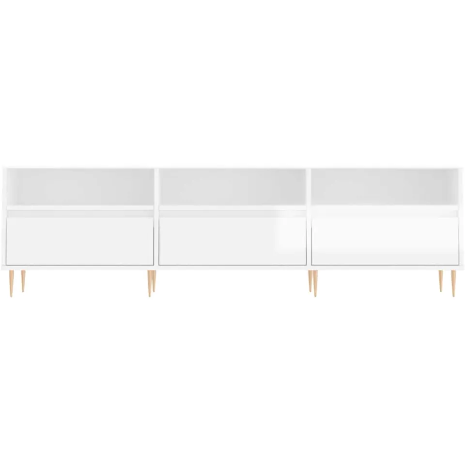 vidaXL Tv-meubel 150x30x44,5 cm bewerkt hout hoogglans wit
