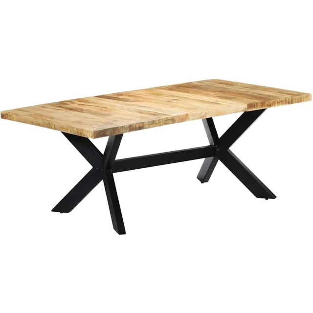 vidaXL Eettafel 200x100x75 cm massief mangohout Bruin