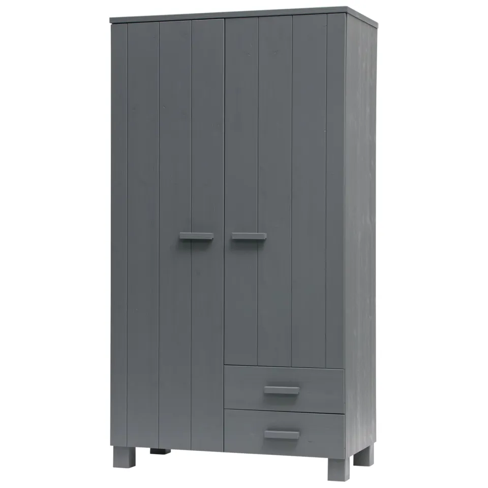 WOOOD Dennis kledingkast staal grijs Steel grey