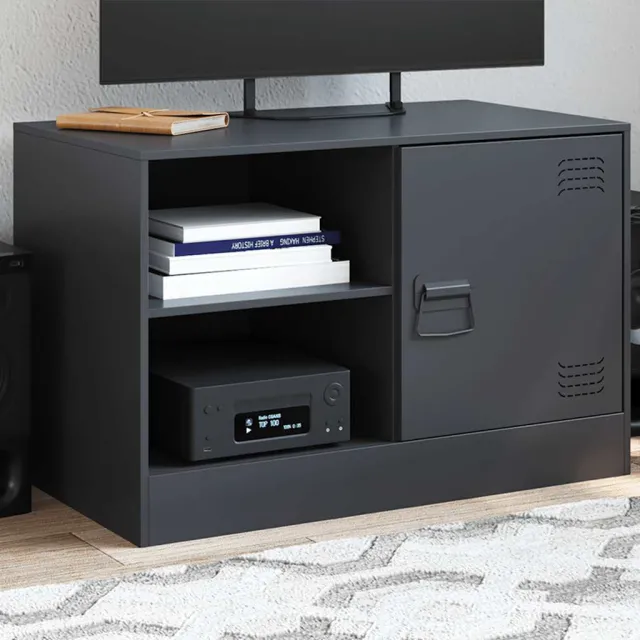 vidaXL Tv-meubel 67x39x44 cm staal zwart, foto 2